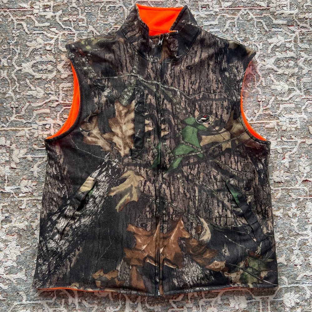 Realtree Camo Vest with Orange Lining and Mossy Oak Design
